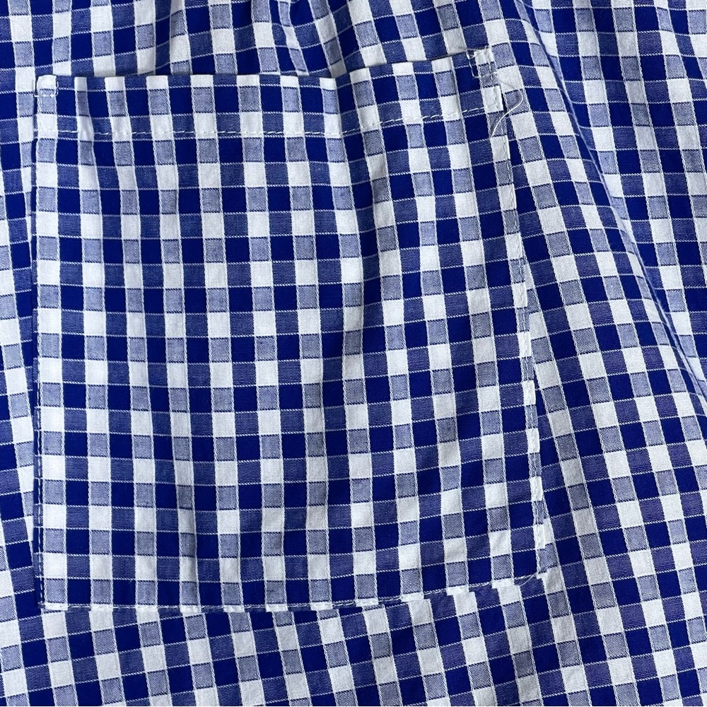 Unique Vintage 3X/20 Gingham Pattern High Rise Shorts in Blue and White. - Picture 11 of 16